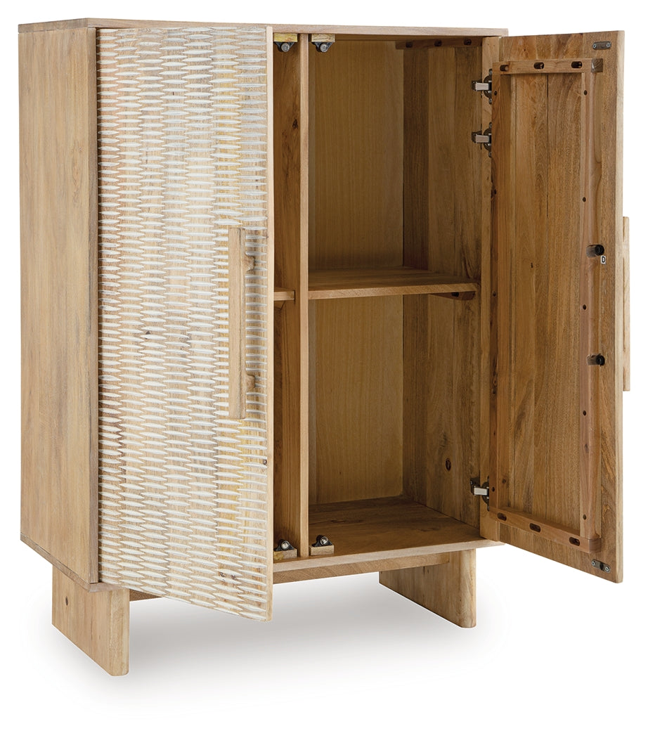 Dallinbury Natural/White Wash Accent Cabinet by ASHLEY FURNITURE at Eve Furniture