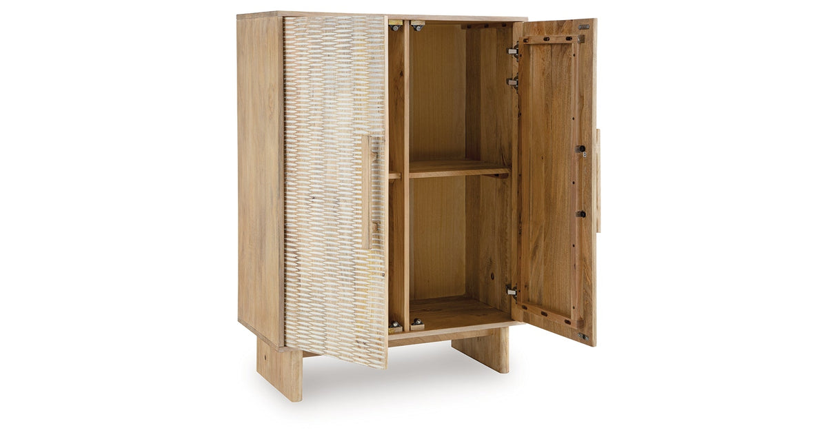 Dallinbury Natural/White Wash Accent Cabinet by ASHLEY FURNITURE at Eve Furniture