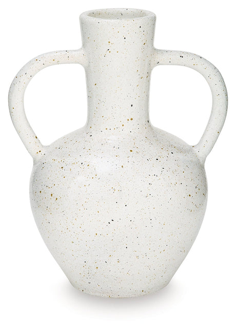 Dallinworth White/Black Vase by Ashley at Eve Furniture