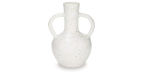 Dallinworth White/Black Vase by Ashley at Eve Furniture