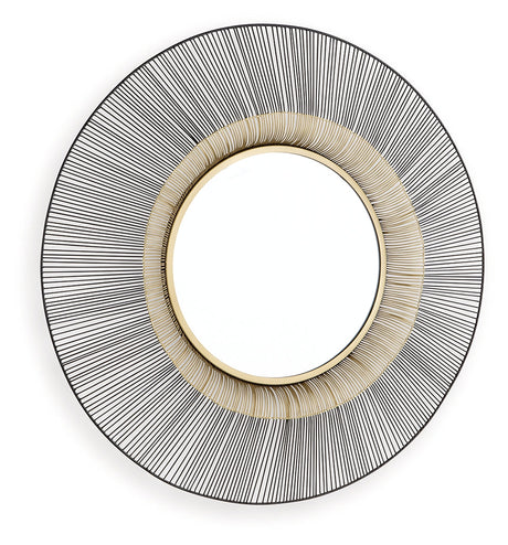 Dallmen Black/Gold Finish Accent Mirror by Ashley at Eve Furniture