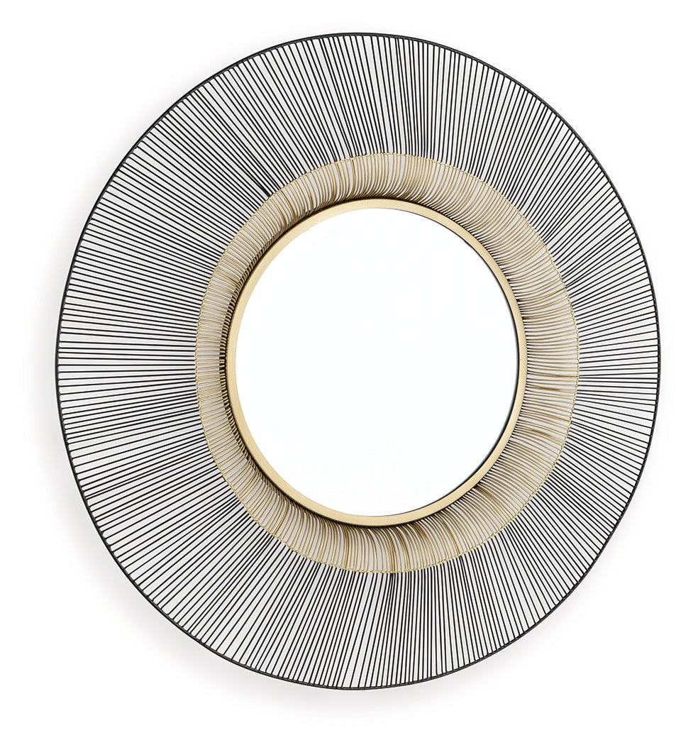 Dallmen Black/Gold Finish Accent Mirror by ASHLEY FURNITURE at Eve Furniture