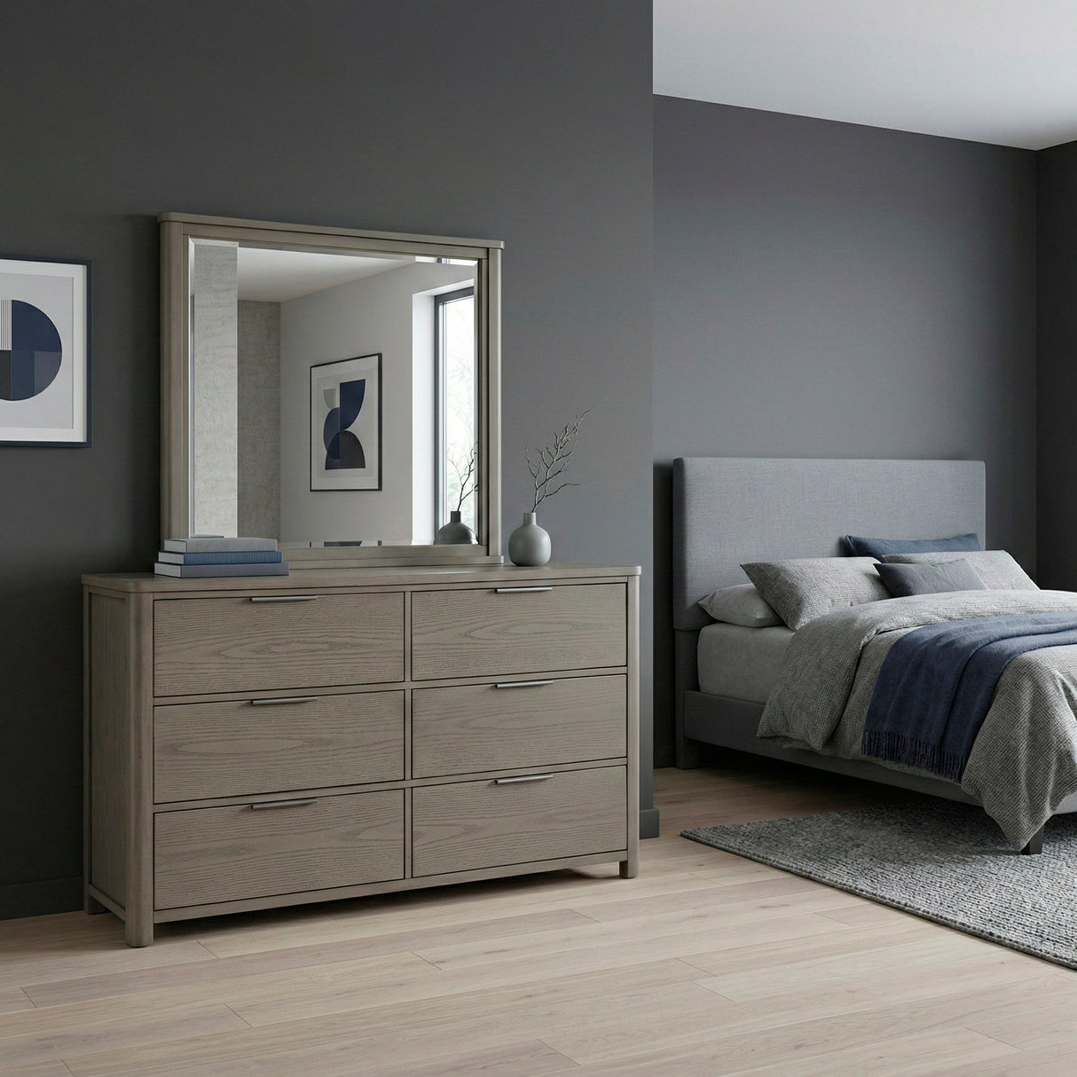 Dalston Light Gray Mirror by Homelegance at Eve Furniture