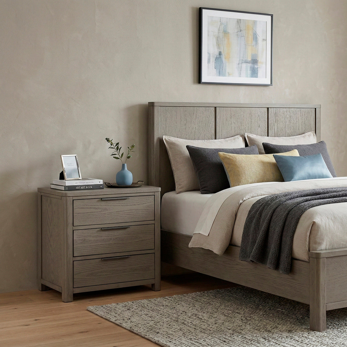 Dalston Light Gray Night Stand by Homelegance at Eve Furniture