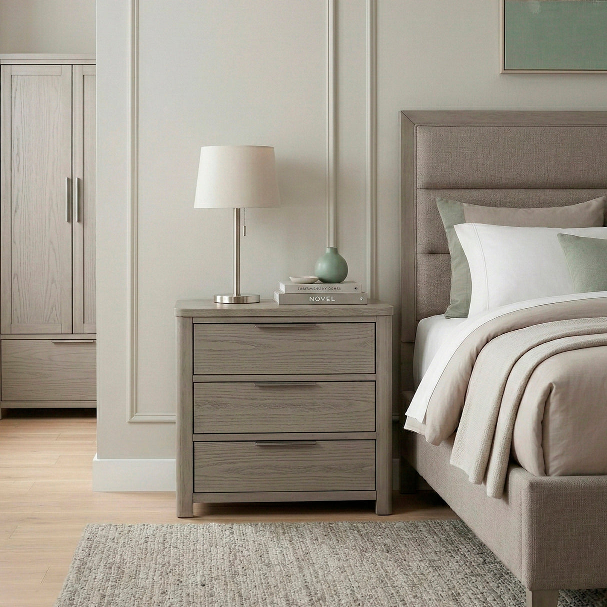 Dalston Light Gray Night Stand by Homelegance at Eve Furniture
