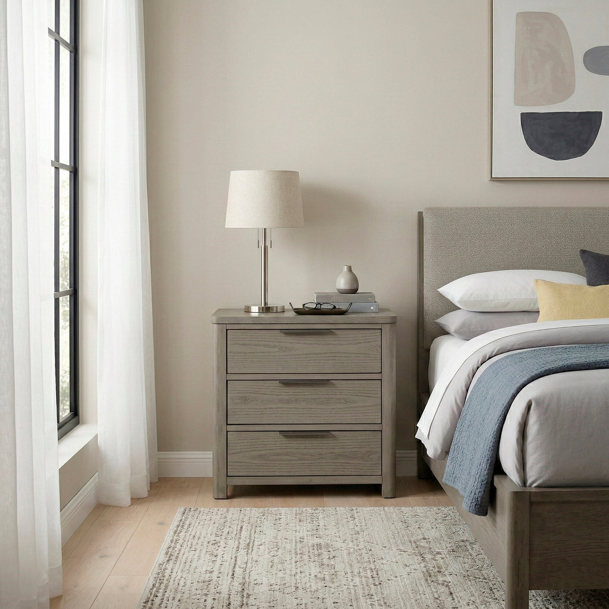 Dalston Light Gray Night Stand by Homelegance at Eve Furniture