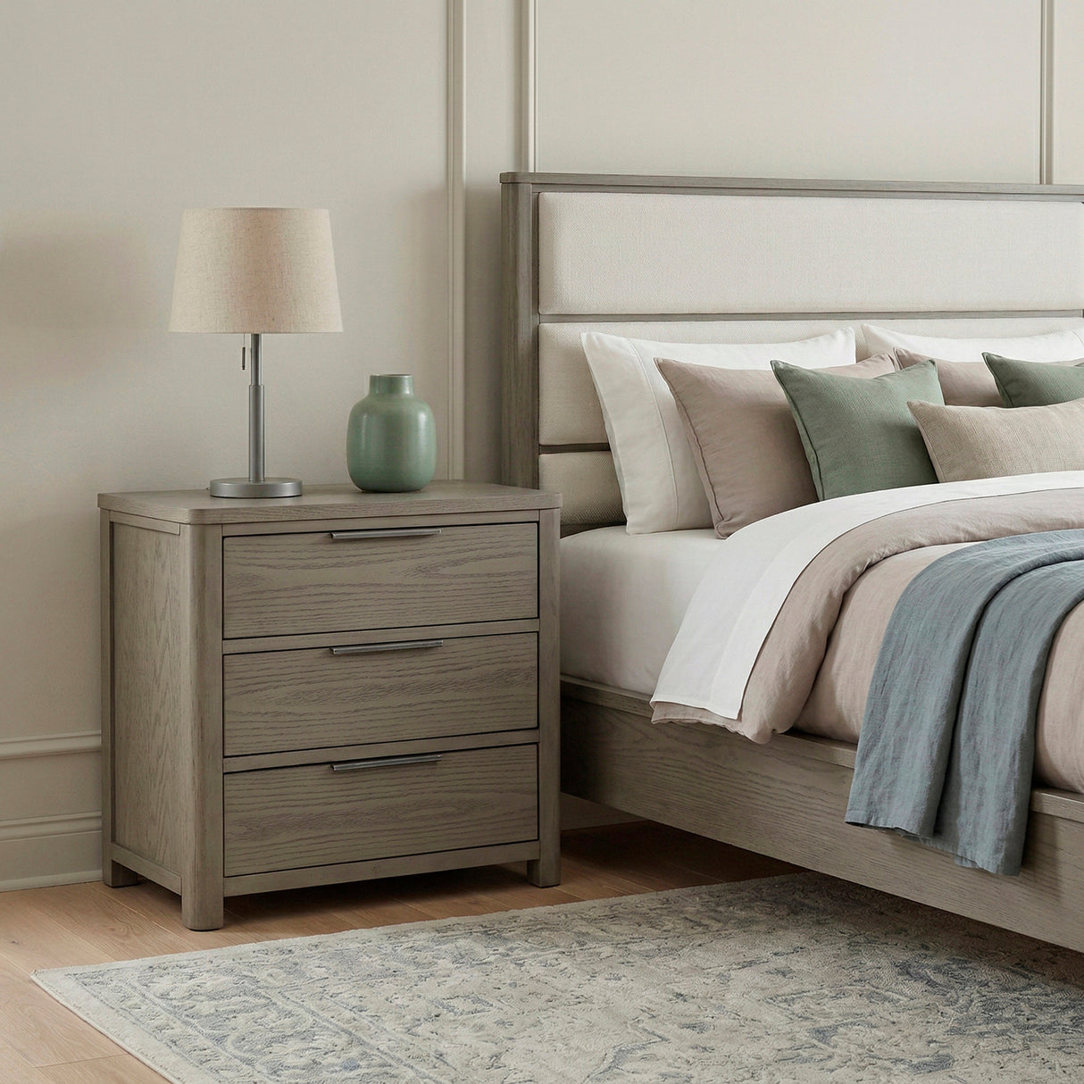 Dalston Light Gray Night Stand by Homelegance at Eve Furniture