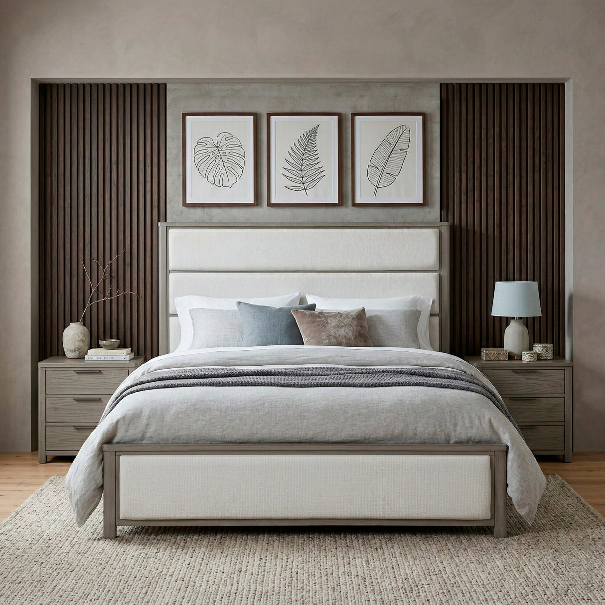 Dalston Light Gray/Beige California King Bed by Homelegance at Eve Furniture