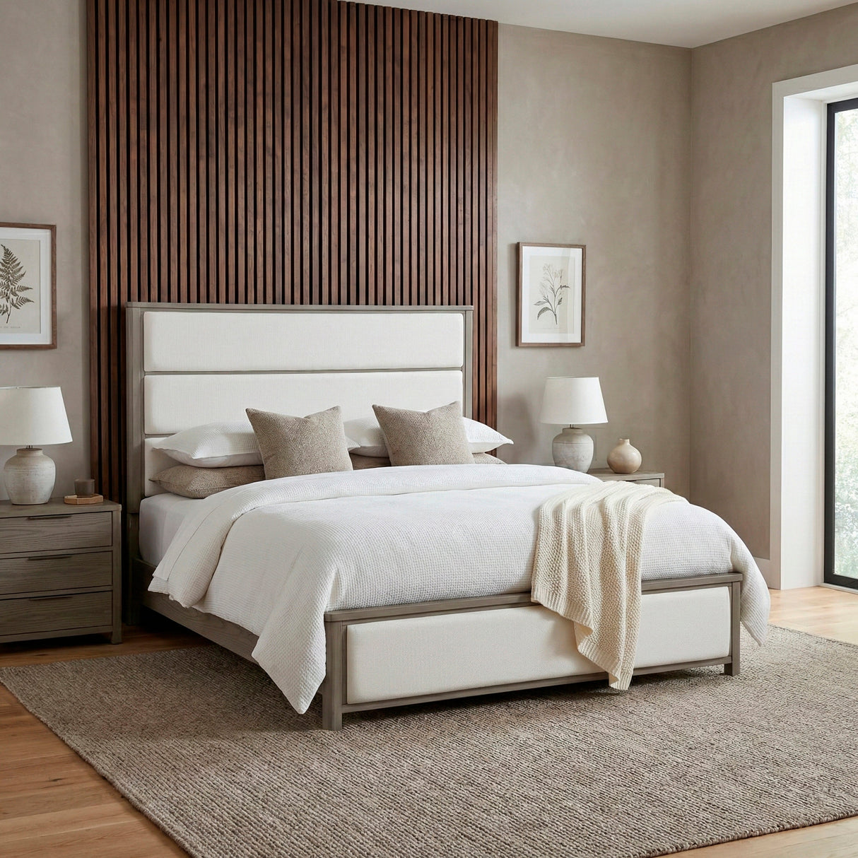 Dalston Light Gray/Beige California King Bed by Homelegance at Eve Furniture
