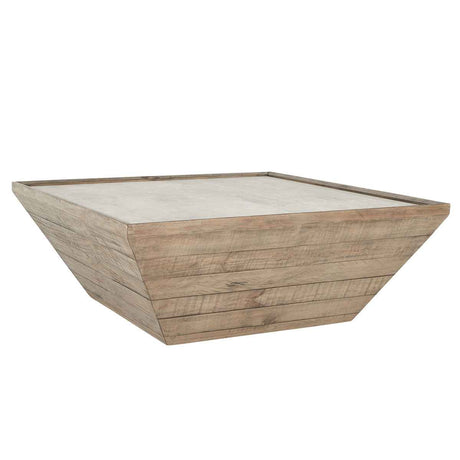 Dalton Natural/Weathered Chalk Square Coffee Table by Classic Home at Eve Furniture