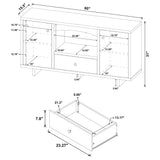 Dalton White and Distressed Pine 2-Door Storage Credenza by Coaster at Eve Furniture