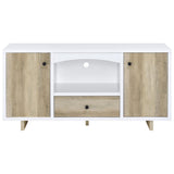 Dalton White and Distressed Pine 2-Door Storage Credenza by Coaster at Eve Furniture