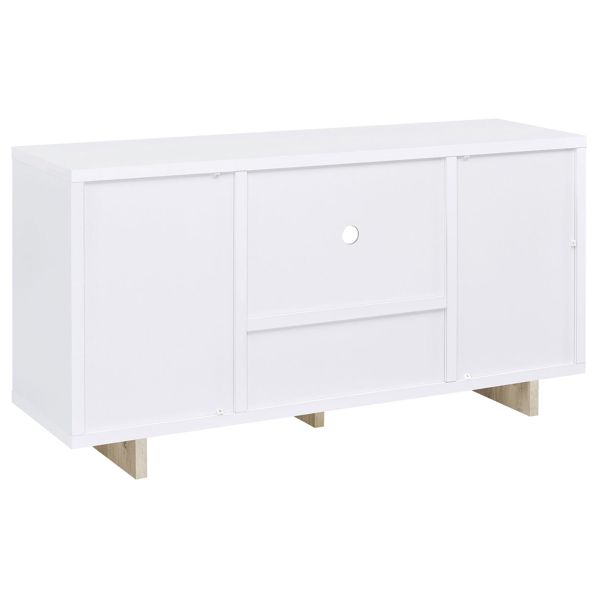 Dalton White and Distressed Pine 2-Door Storage Credenza by Coaster at Eve Furniture