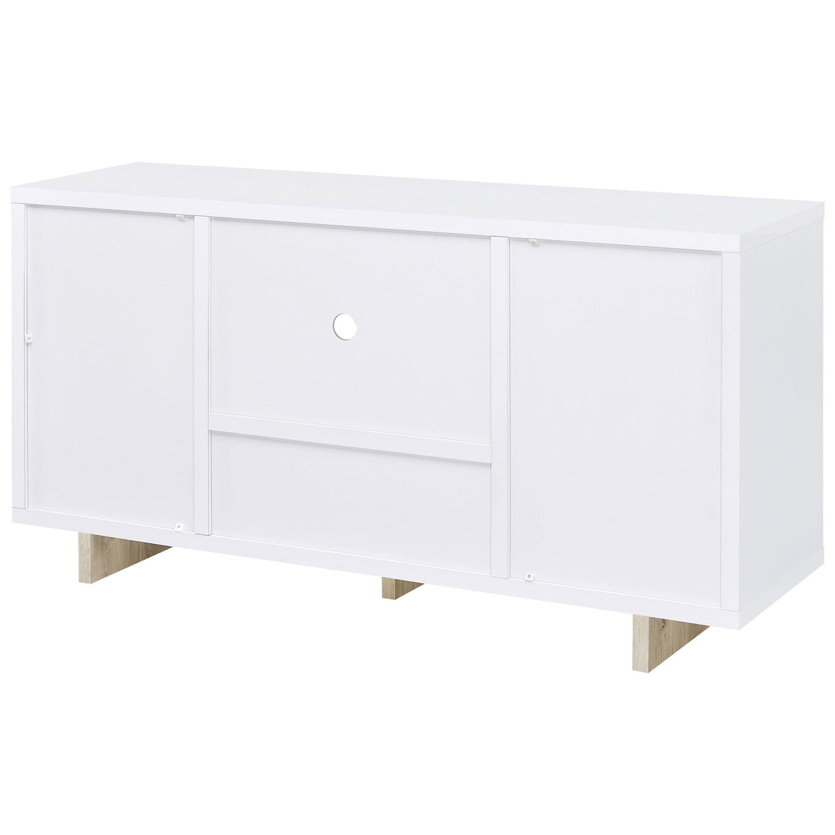 Dalton White and Distressed Pine 2-Door Storage Credenza by Coaster at Eve Furniture