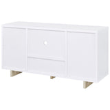 Dalton White and Distressed Pine 2-Door Storage Credenza by Coaster at Eve Furniture