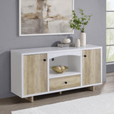 Dalton White and Distressed Pine 2-Door Storage Credenza by Coaster at Eve Furniture
