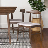 Damian Mid-Century Solid Wood Dining Chair Cream Linen
