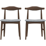 Damian Mid-Century Solid Wood Dining Chair Grey Linen