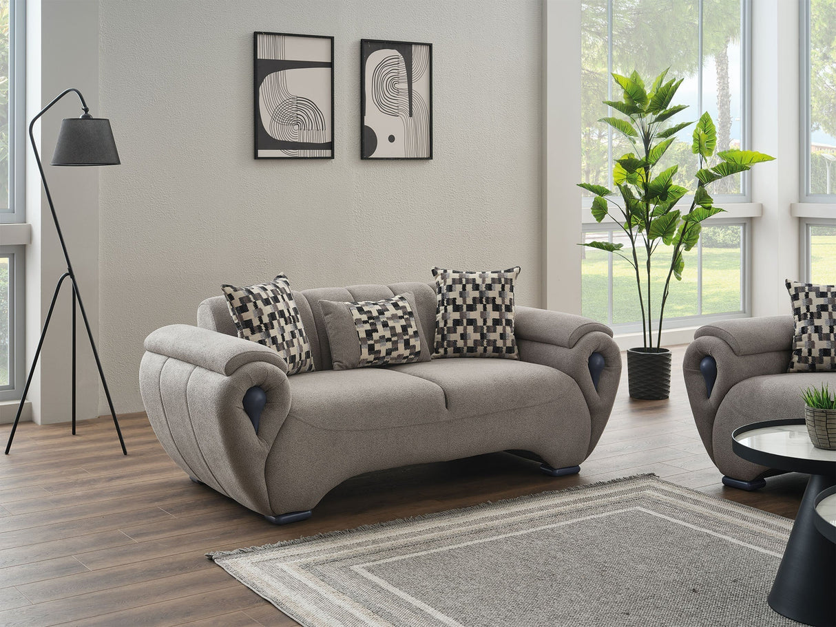 Damla 3-pieces (Sofa & Loveseat & Chair) Livingroom Set in Cream by Furnia at Eve Furniture