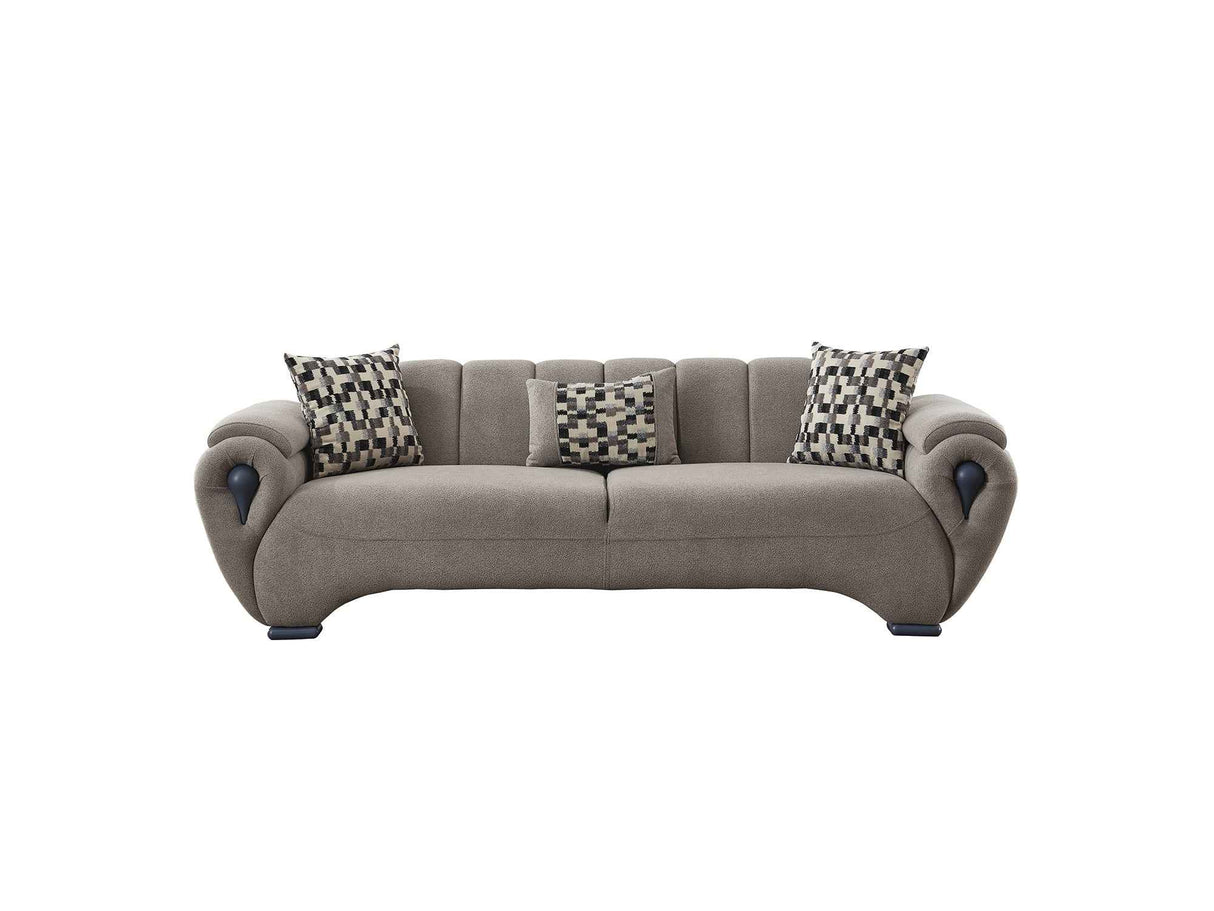 Damla 3-pieces (Sofa & Loveseat & Chair) Livingroom Set in Cream