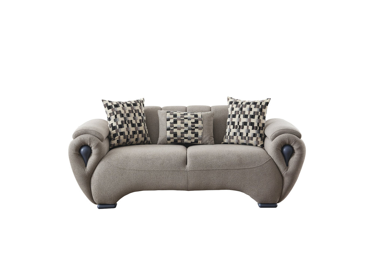 Damla 3-pieces (Sofa & Loveseat & Chair) Livingroom Set in Cream by Furnia at Eve Furniture