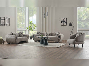 Damla Cream 3-pieces (Sofa & Loveseat & Chair) Living Room Set by Furnia at Eve Furniture