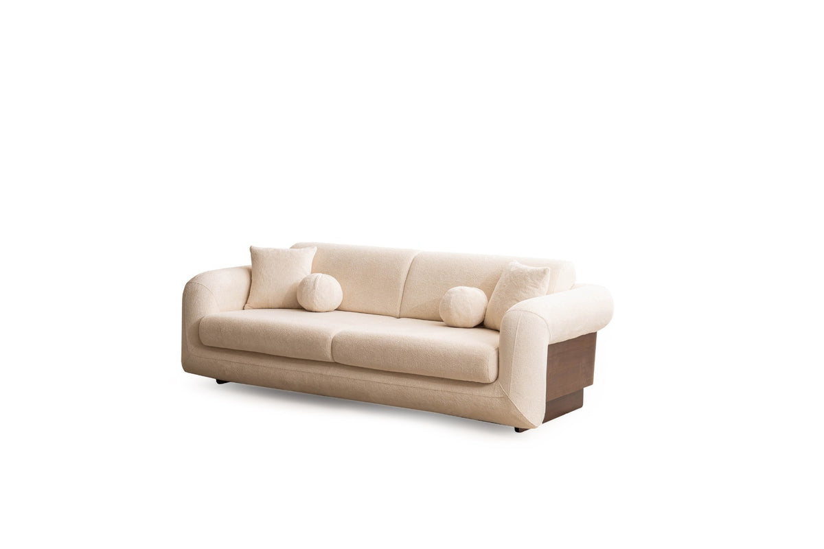 Damla Cream Sofa 91”