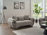 Damla Cream Stationary Loveseat by Furnia at Eve Furniture