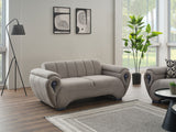 Damla Cream Stationary Loveseat by Furnia at Eve Furniture
