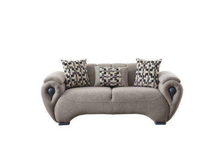 Damla Cream Stationary Loveseat by Furnia at Eve Furniture