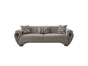 Damla Cream Stationary Sofa by Furnia at Eve Furniture