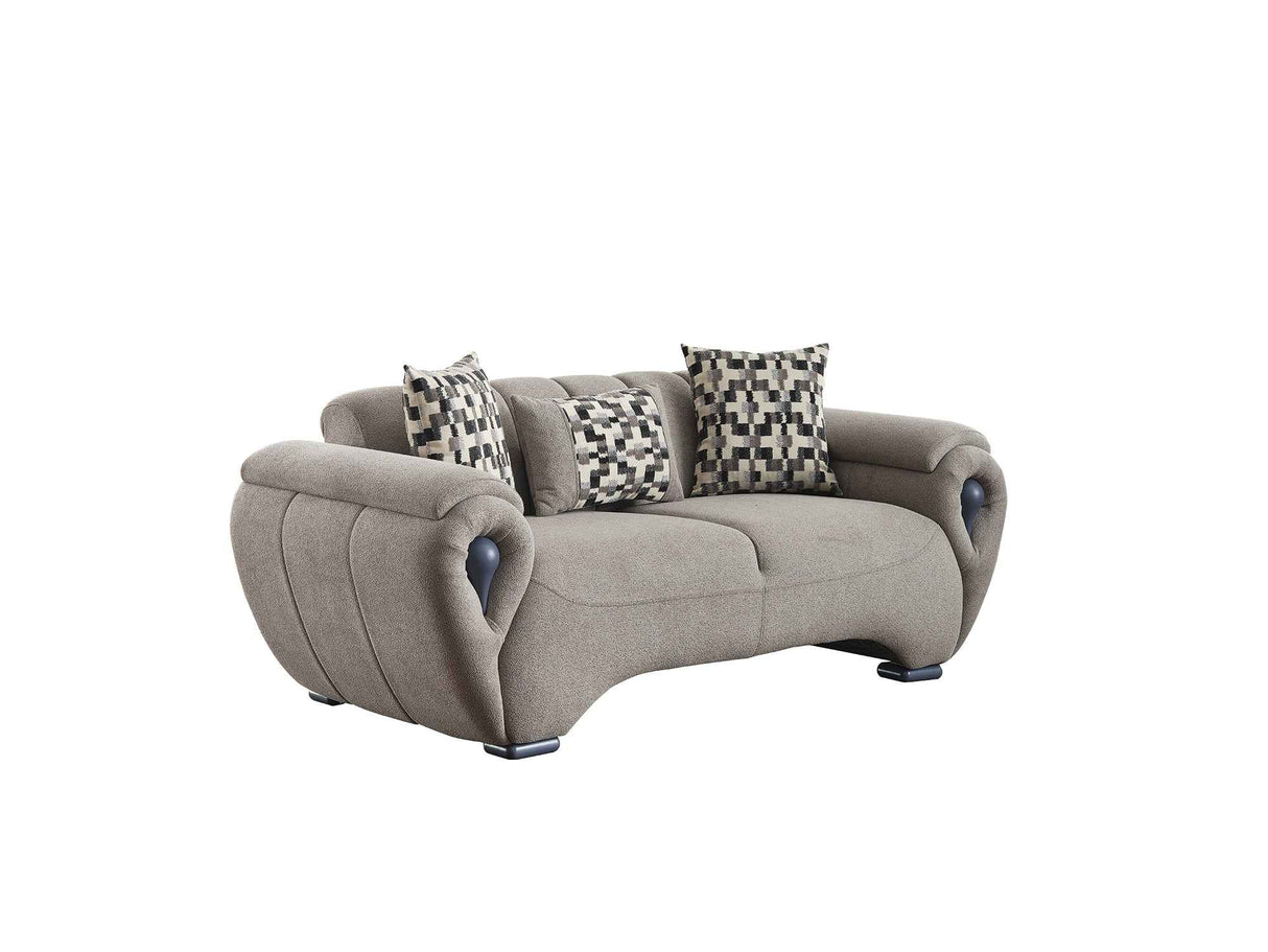 Damla Stationary Loveseat Cream by Furnia at Eve Furniture
