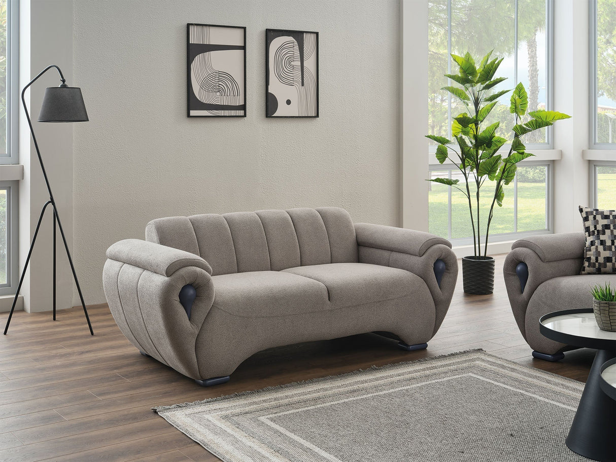 Damla Stationary Loveseat Cream by Furnia at Eve Furniture