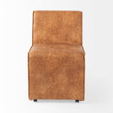 Damon 19.8L x 26.3W x 31.8H Cognac Brown Faux Leather Dining Chair, Set of 2 by Mercana at Eve Furniture
