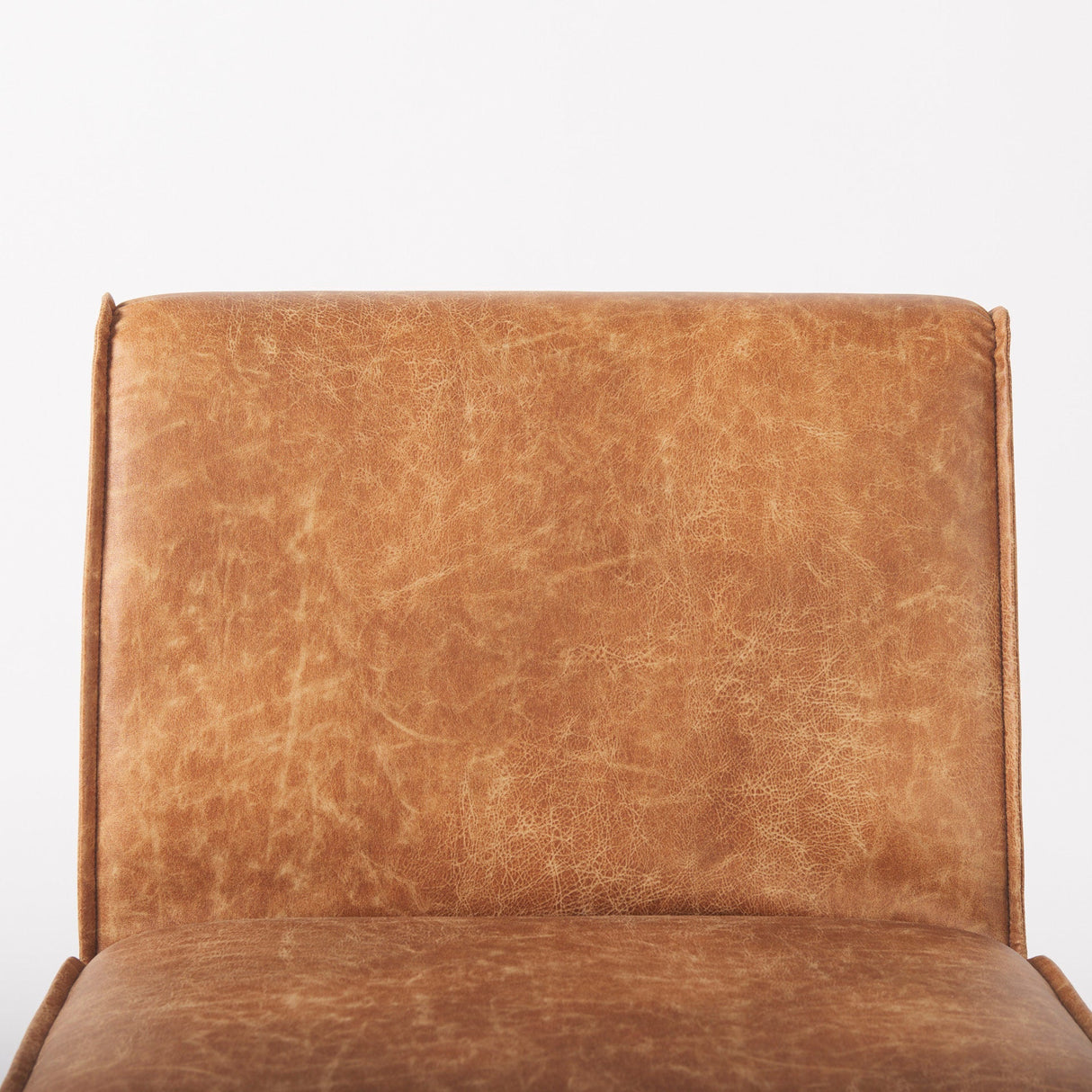 Damon 19.8L x 26.3W x 31.8H Cognac Brown Faux Leather Dining Chair, Set of 2 by Mercana at Eve Furniture