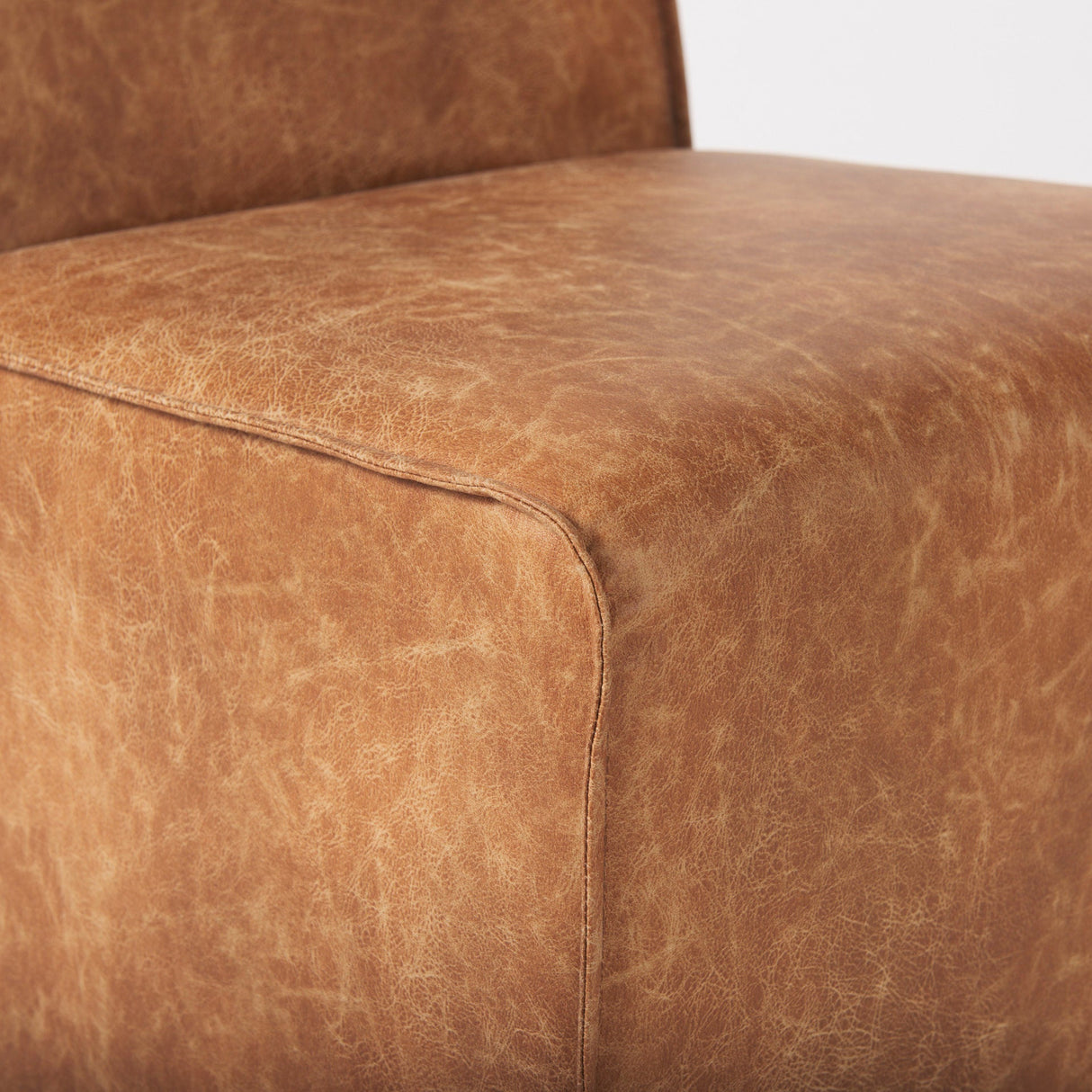 Damon 19.8L x 26.3W x 31.8H Cognac Brown Faux Leather Dining Chair, Set of 2 by Mercana at Eve Furniture