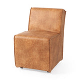Damon 19.8L x 26.3W x 31.8H Cognac Brown Faux Leather Dining Chair, Set of 2 by Mercana at Eve Furniture