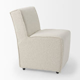 Damon 20.5L x 27.2W x 31.3H Fully Upholstered Cream-Toned Fabric Dining Chair on Casters, Set of 2 by Mercana at Eve Furniture
