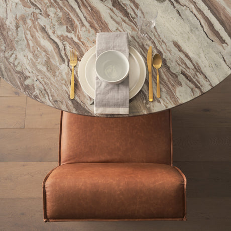 Damon Cognac Brown Faux Leather Dining Chair, Set of 2 by Mercana at Eve Furniture