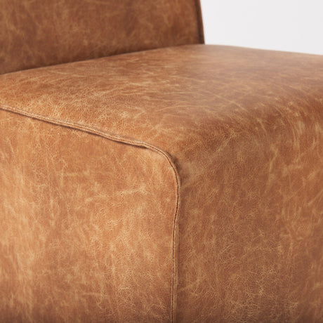 Damon Cognac Brown Faux Leather Dining Chair, Set of 2 by Mercana at Eve Furniture