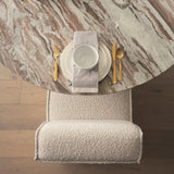 Damon Fully Upholstered Cream-Toned Fabric Dining Chair on Casters, Set of 2 by Mercana at Eve Furniture