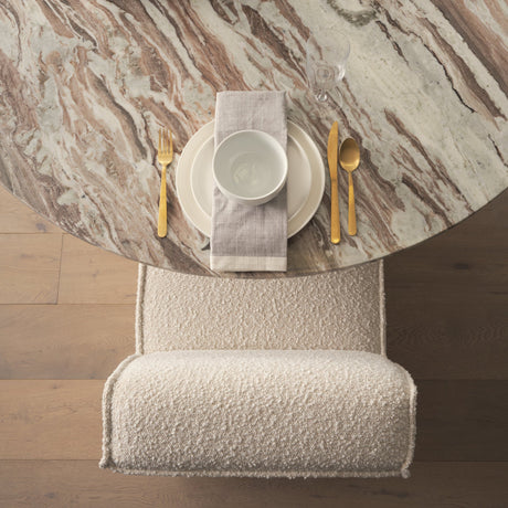 Damon Fully Upholstered Cream-Toned Fabric Dining Chair on Casters, Set of 2 by Mercana at Eve Furniture