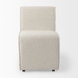 Damon Fully Upholstered Cream-Toned Fabric Dining Chair on Casters, Set of 2 by Mercana at Eve Furniture
