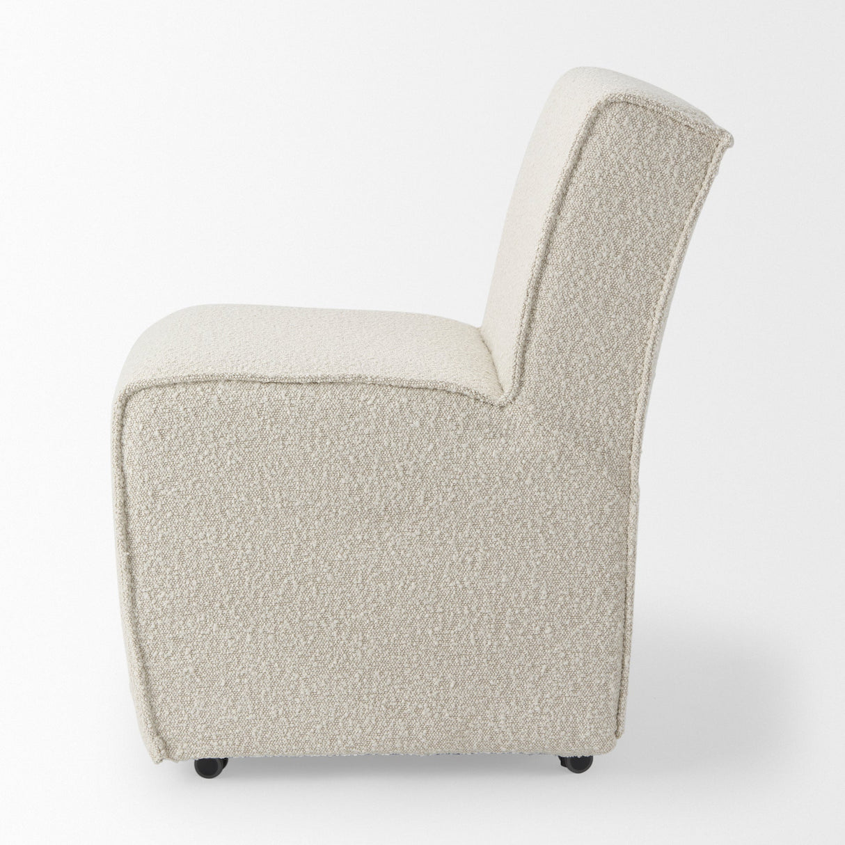 Damon Fully Upholstered Cream-Toned Fabric Dining Chair on Casters, Set of 2 by Mercana at Eve Furniture