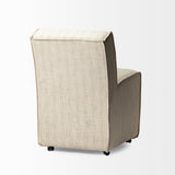 Damon Fully Upholstered Cream-Toned Fabric Dining Chair on Casters, Set of 2 by Mercana at Eve Furniture