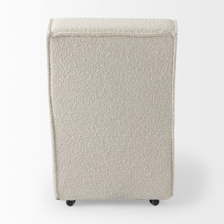 Damon Fully Upholstered Cream-Toned Fabric Dining Chair on Casters, Set of 2 by Mercana at Eve Furniture