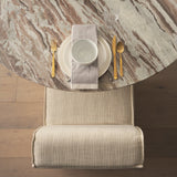 Damon Fully Upholstered Cream-Toned Fabric Dining Chair on Casters, Set of 2 by Mercana at Eve Furniture