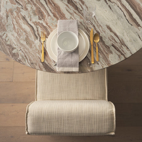 Damon Fully Upholstered Cream-Toned Fabric Dining Chair on Casters, Set of 2 by Mercana at Eve Furniture