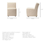 Damon Fully Upholstered Cream-Toned Fabric Dining Chair on Casters, Set of 2 by Mercana at Eve Furniture