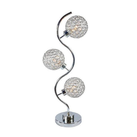 Dana 3- Piece Crystal Globe Table Lamp by Crown Mark at Eve Furniture
